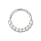 316L Surgical Stainless Steel Micro Pave Clear Cubic Zirconia Hoop Nose Rings, Cartilage Earrings, Stainless Steel Color, Inner Diameter: 8mm, Pin: 0.8mm
