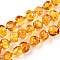 Natural Amber Beads Strands, Nuggets, with Seed Beads, Gold, 3.5~6x6.5~7x6~7mm, Hole: 0.6mm, about 58~60pcs/strand, 14.65~15.32''(37.2~38.3cm), Beds: 2mm in diameter, 1.5mm thick
