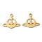 Ion Plating(IP) 304 Stainless Steel Pendants, Manual Polishing, Moon Charms, Golden, 14.5x17x1mm, Hole: 1.6mm