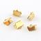 304 Stainless Steel Ribbon Crimp Ends, Golden, 8x13mm, Hole: 1.5mm