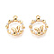 Brass Micro Pave Cubic Zirconia Pendants, Butterfly & Ring, Real 18K Gold Plated, 18x15.5x3mm, Hole: 1.4~1.5mm