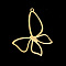 PVD Vacuum Plating 201 Stainless Steel Pendants, Laser Cut, Butterfly, Golden, 40x31x1mm, Hole: 1.5mm