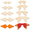 Unfinished Wood Cutout Sets, Bowknot, 3.7~15.2x2.8~15.15x0.3cm, 8pcs/set