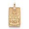 Brass Micro Pave Clear Cubic Zirconia Pendants, Real 18K Gold Plated, Tarot Card Charms, The Lovers, The Lovers VI, 30x15x4mm, Hole: 3~4mm