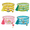 32Pcs 32 Style Glass Seed Beaded Stretch Bracelets Set, Clover & Bee & Rainbow & Flamingo Alloy Enamel & Cotton Tassel Charms Stackable Bracelets for Women, Mixed Color, Inner Diameter: 2-3/8 inch(6cm), 1Pc/style