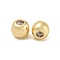 Rack Plating Brass Silicone Spacer Beads, Long-Lasting Plated, Cadmium Free & Lead Free, Round, Real 14K Gold Plated, 4x3.5mm, Hole: 0.7mm