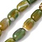 Natural Banded Agate/Striped Agate(Dyed & Heated) Beads Strands, Column, Olive, 17~18x13mm, Hole: 1mm, about 11pcs/strand, 7.68''(19.5cm)