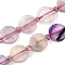 Natural Colorful Fluorite Beads Strands, Faceted, Flat Round, with Seed Beads, 10~11x3.5mm, Hole: 0.9mm, about 32pcs/strand, 15.94''(40.5cm)