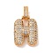 Brass Micro Pave Cubic Zirconia Pendants, Nickel Free, Real 18K Gold Plated, Clear, Letter H, 18.5~24x12.5~25.5x5~5.5mm, Hole: 5x3mm