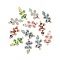 Alloy Enamel Connector Charms, Lizard Links with Crystal Rhinestone, Light Gold, Cadmium Free & Nickel Free & Lead Free, Mixed Color, 30x16x2mm, Hole: 1.6mm