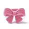 Bowknot Flocky Adjustable Rings, Alloy Ring, Hot Pink, US Size 6(16.5mm)
