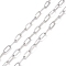 Tarnish Resistant 304 Stainless Steel Cable Chains, Unwelded, with Spool, Stainless Steel Color, 6.5x2.6x0.7mm, about 32.81 Feet(10m)/Roll