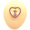 316L Surgical Stainless Steel Micro Pave Pale Violet Red Cubic Zirconia Curved Barbell Belly Rings, Stainless Steel Color, Heart, Pin: 10x1.6mm