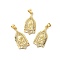 Rack Plating Brass Pave Cubic Zirconia Pendants, Lead Free & Cadmium Free, Real 18K Gold Plated, Long-Lasting Plated, Bell Charm, Clear, 28x13x2.5mm, Hole: 4x3.5mm