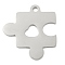 Non-Tarnish 304 Stainless Steel Pendants, Laser Cut, Puzzle Charm, Stainless Steel Color, 25x23x1mm, Hole: 2.5mm
