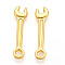 Alloy Pendants, Pliers, Cadmium Free & Lead Free, Real 18K Gold Plated, 24x6x2mm, Hole: 2mm