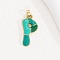 Alloy Enamel Pendants, Letter Charm, Golden, Letter P, 26.5x13x3.5mm, Hole: 3.5x2.5mm