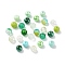 Glass Beads, Round, Mixed Style, Green, 8~8.5x7.5mm, Hole: 0.8mm, 300pcs/bag