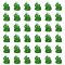60Pcs Opaque Resin Pendants, Frog Charms, with Stainless Steel Color Plated 304 Stainless Steel Loops, Green, 18x14.5x15mm