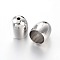 Brass Cord Ends, End Caps, Column, Platinum, 9x8mm, Hole: 1mm, Inner: 6.5mm