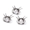 Natural Quartz Crystal Brooch, with Alloy Findings and Glass, Spider, Antique Silver, 34~35x41~42x7mm, Hole: 3x5mm