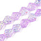 Transparency Electroplate Glass Beads Strands, Nuggets, AB Color Plated, Half Plated, Plum, 14x13.5x9.2mm, Hole: 0.9mm, about 45pcs/strand, 24.61''(62.5cm)