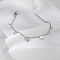 Elegant Stainless Steel Heart Charm Bracelets, Snake Chain Bracelets for Women, Stainless Steel Color, 7-7/8 inch(20cm), heart: 81.4x73.4cm