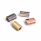 Brass Beads, Rectangle, Mixed Color, 10.5x6.5x4mm, Hole: 2.5X2.5mm