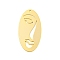 Brass Pendants, Woman's Face, Real 18K Gold Plated, 38x19x1mm, Hole: 1.2mm