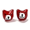 Handmade Lampwork Beads, with Enamel, Dog, Dark Red, 14~14.5x14.5x14~14.5mm, Hole: 1.4mm