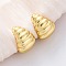 Brass Cuff Earrings, Long-Lasting Plated, Lead Free & Cadmium Free, C-Shaped, Real 18K Gold Plated, 18x18.5x14.5mm