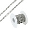 304 Stainless Steel Byzantine Chains, Soldered, with Spool, Stainless Steel Color, 4.5x1.5x0.8mm, about 29.99 Feet(9.14m)/Roll