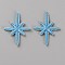 Cloth Star Self-adhesion Embroidery Sew on Appliques, Sewing Craft Decoration, Light Sky Blue, 32x24.5x2mm
