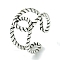 Vintage Cross Design Alloy Open Cuff Rings, Lead Free & Cadmium Free, Antique Silver, 14mm, Inner Diameter: Adjustable