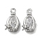 Brass Pendant with Clear Glass, Teardrop Charms, Real Platinum Plated, 13x6x5mm, Hole: 1mm