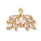 Brass Micro Pave Cubic Zirconia Pendants, Cadmium Free & Nickel Free & Lead Free, Leaf, Real 18K Gold Plated, 15.5x19x2mm, Hole: 1.5mm