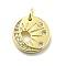 Rack Plating Brass Micro Pave Cubic Zirconia Pendants, with Jump Ring, Lead Free & Cadmium Free, Long-Lasting Plated, Real 18K Gold Plated, Round, 13.5x2.5mm, Hole: 3mm