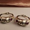 Frog Alloy Natural  Red Corundum Cuff Rings, Adjustable Open Rings, Antique Silver, Inner Diameter: Adjustable
