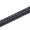 Microfiber Imitation Leather Cord, Flat Braided Leather Cord, for Bracelet & Necklace Making, Black, 6x2.5mm