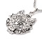 Alloy Wolf Pendant Necklace with 201 Stainless Steel Box Chains, Gothic Jewelry for Men Women, Antique Silver & Stainless Steel Color, 23.62 inch(60cm)