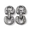 Brass Micro Pave Clear Cubic Zirconia Fold Over Clasps, Cadmium Free & Nickel Free & Lead Free, Gunmetal, 21x10.5x5mm, Hole: 3x1mm