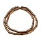 Electroplated Natural Lava Rock Beads Strands, Column, Copper Plated, 13x4mm, Hole: 1mm, about 31pcs/strand, 15.35''~15.75''(39cm)