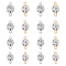 192Pcs 8 Styles Brass Clear Cubic Zirconia Connector Charms, Diamond Link, Platinum & Light Gold, 7.5~11x3~6x2.5~5mm, Hole: 1~1.2mm, 24pcs/style