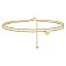 Heart Brass with Crystal Rhinestone Anklets, Golden, Letter N, 9-1/8 inch(230mm)