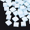 2-Hole Opaque Glass Seed Beads, Lustered, Dyed, Rectangle, Light Sky Blue, 5x4.5~5.5x2~2.5mm, Hole: 0.5~0.8mm