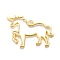 Alloy Open Back Bezel Pendants, For DIY UV Resin, Epoxy Resin, Pressed Flower Jewelry, Unicorn, Golden, 37x50.5x2mm, Hole: 3mm