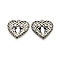 Brass Pendants, Hollow Heart, Nickel Free, Antique Silver, 23x21x6mm, Hole: 2mm