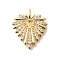 Rack Plating Brass Micro Pave Cubic Zirconia Pendants, Cadmium Free & Lead Free, Long-Lasting Plated, Heart Charms, Real 18K Gold Plated, 22x19.5x2mm, Hole: 3.5mm