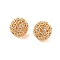 Brass Micro Pave Clear Cubic Zirconia Beads, Nickel Free, Round Beads, Golden, 12x10mm, Hole: 1.8mm