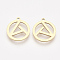 201 Stainless Steel Pendants, Laser Cut Pendants, Flat Round, Golden, 16.5x15x1mm, Hole: 1.4mm
